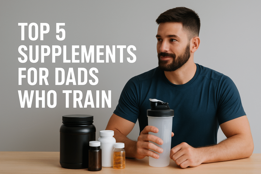 Healthy Man sitting next to a table with a protein shaker in hand